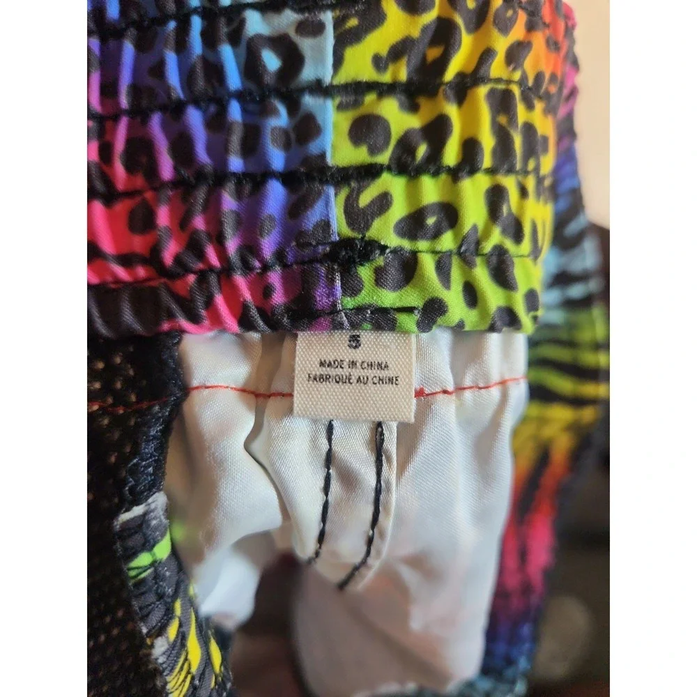 Roxy Y2K Neon Colorful Graphic Animal Print Micro Board Shorts Size 5